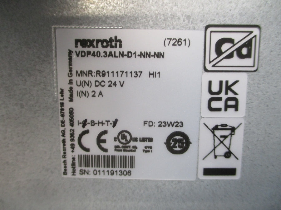 REXROTH VDP40.3ALN-D1-NN-NN R911171137 24VDC 2A NSNP