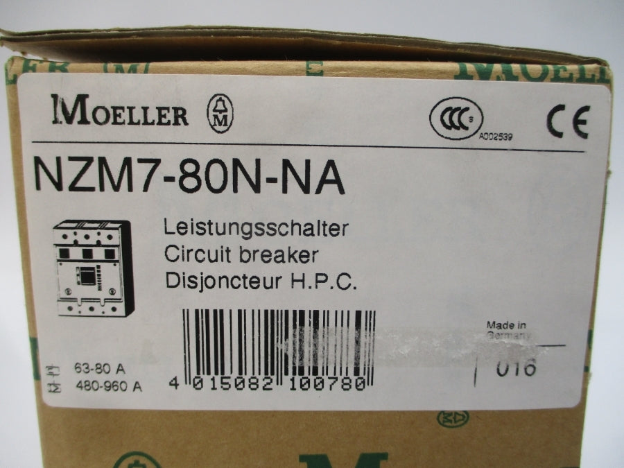 MOELLER NZM7-80N-NA 600VAC 80A NSMP