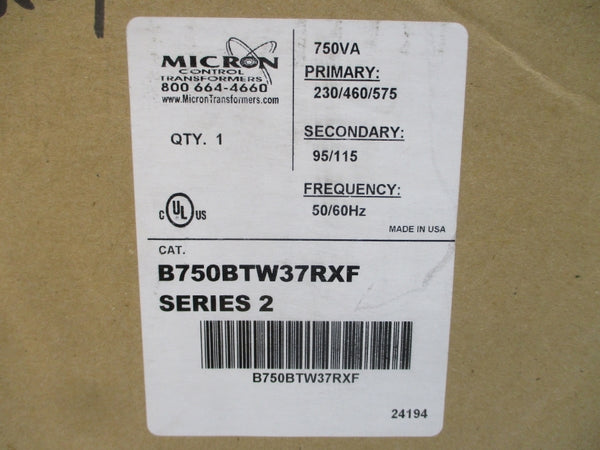 MICRON CONTROL TRANSFORMERS B750BTW37RXF SER. 2 230/460/575V NSMP