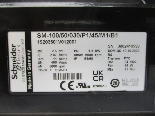 SCHNEIDER ELECTRIC SM-100/50/030/P1/45/M1/B1 19203501V012001 400VAC 2.87A NSMP