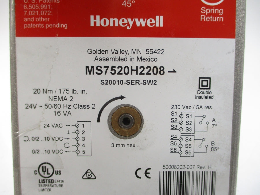 HONEYWELL MS7520H2208 24VAC 5A NSMP