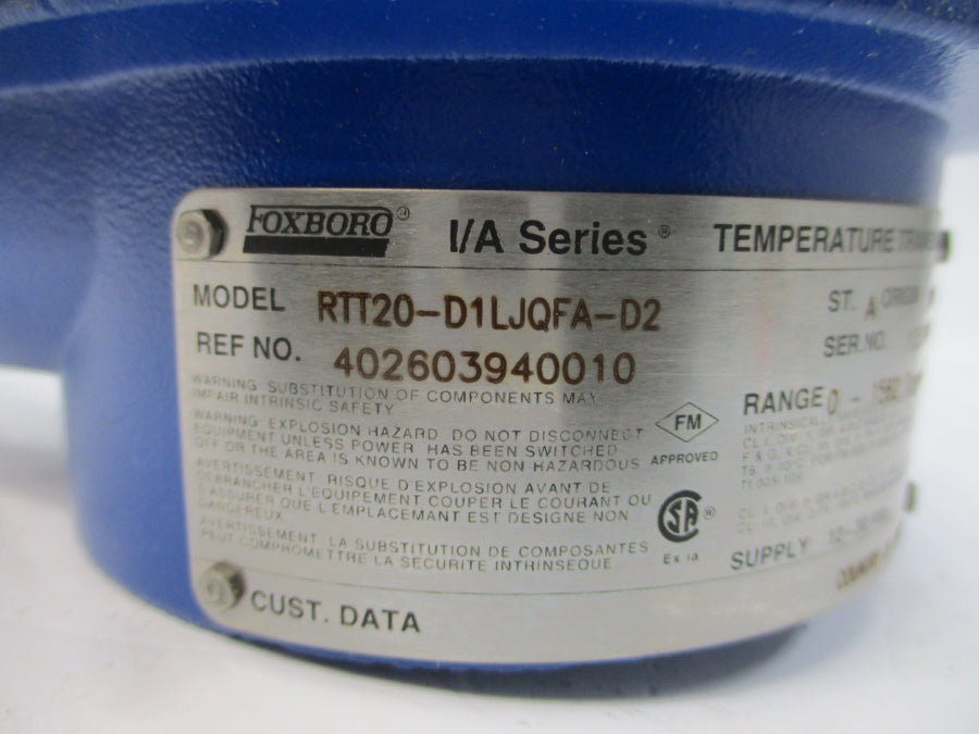 FOXBORO RTT20-D1LJQFA-D2 12-30VDC NSMP