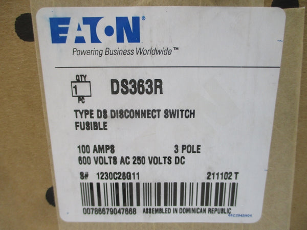 EATON DS363R 1230C28G11 600VAC 100A NSMP