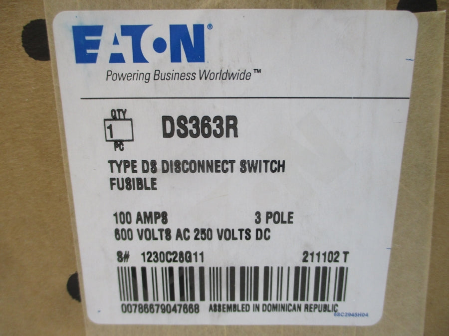 EATON DS363R 1230C28G11 600VAC 100A NSMP
