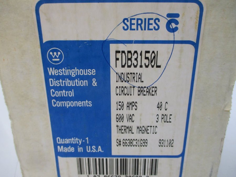 WESTINGHOUSE FDB3150L 6638C31G99 SER. C 600VAC 150A NSMP