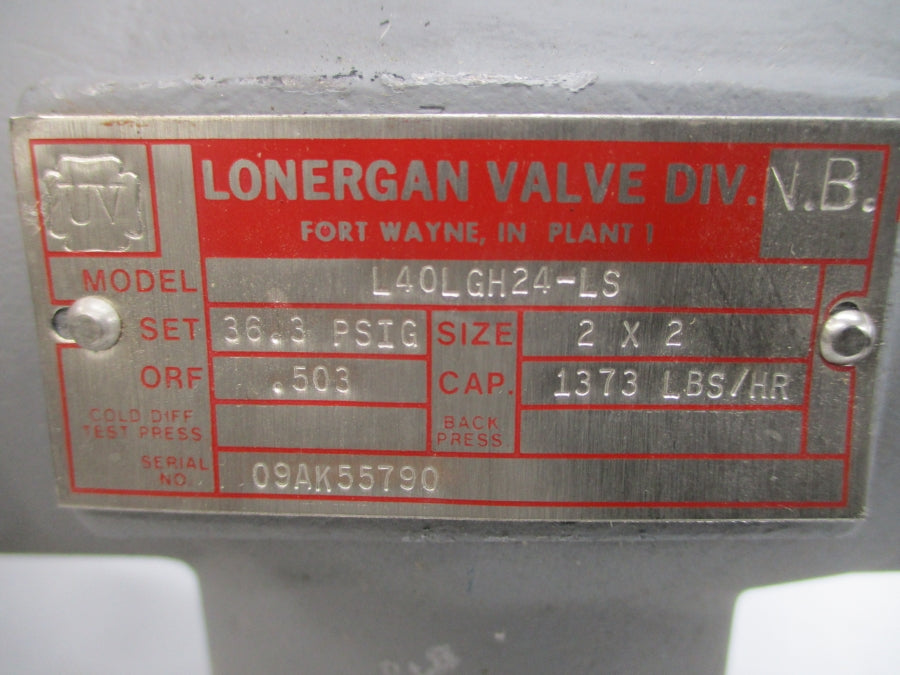 LONERGAN VALVE L40LGH24-LS 36.3PSI 2X2" NSNP
