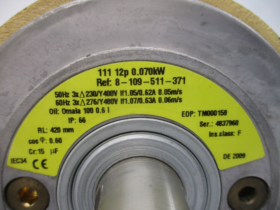 INTERROLL TM000159 8-109-511-371 276/480V 1.07/0.63A NSNP