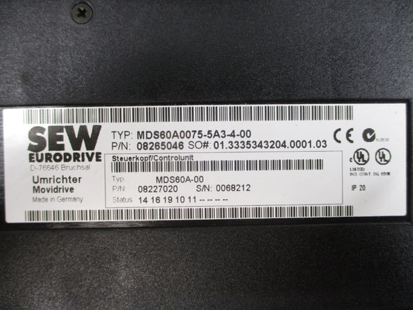 SEW-EURODRIVE MDS60A0075-5A3-4-00 08265046 NSNP