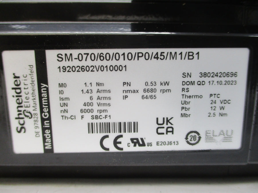 SCHNEIDER ELECTRIC SM-070/60/010/P0/45/M1/B1 19202602V010001 400VAC 6/1.43A NSMP