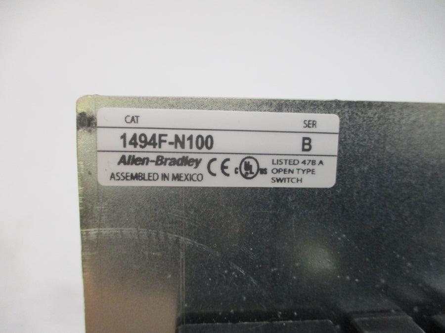 ALLEN BRADLEY 1494F-N100 SER. B 600VAC 100A (BR/WH) NSMP