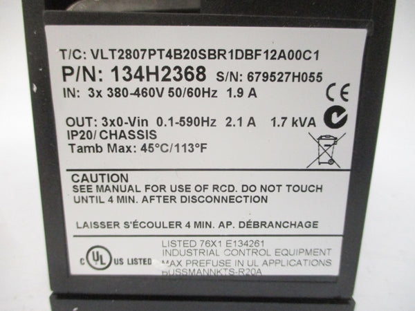 DANFOSS 134H2368 VLT2807PT4B20SBR1DBF12A00C1 380-460V 1.9A NSMP