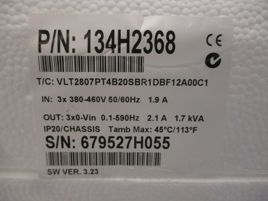 DANFOSS 134H2368 VLT2807PT4B20SBR1DBF12A00C1 380-460V 1.9A NSMP