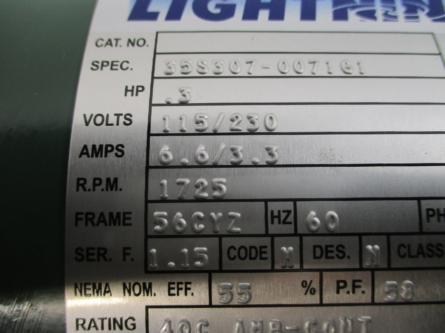 LIGHTNIN 35S307-0071G1 115/230V 6.6/3.3A NSNP