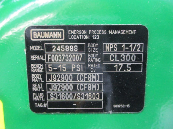 BAUMANN 24588S 3661 30VDC 5-15PSI 1-1/2" NSNP
