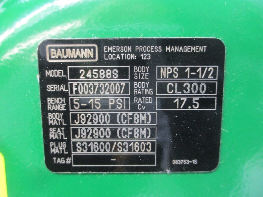 BAUMANN 24588S 3661 30VDC 5-15PSI 1-1/2" NSNP