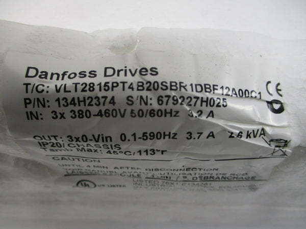 DANFOSS 134H2374 VLT2815PT4B20SBR1DBF12A00C1 380-460V 3.2A NSMP