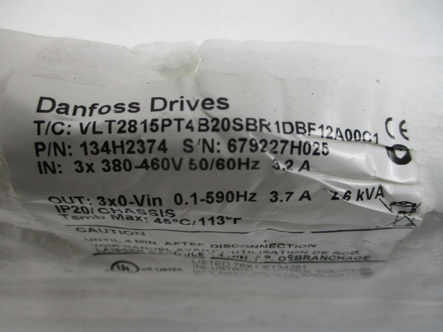 DANFOSS 134H2374 VLT2815PT4B20SBR1DBF12A00C1 380-460V 3.2A NSMP