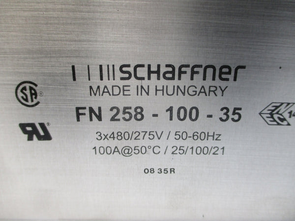SCHAFFNER FN258-100-35 480/275V 100A NSMP