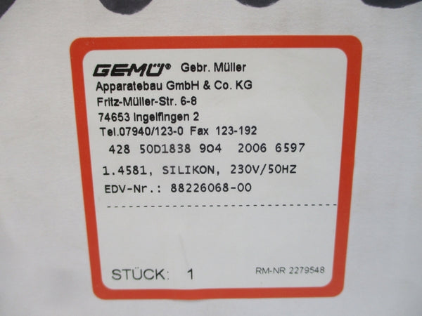 GEMU 42850D183890420066597 250V 1.4581" NSMP
