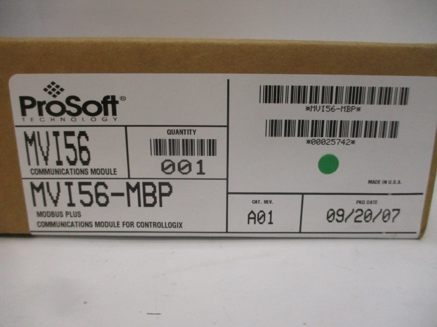 PROSOFT MVI56-MBP F/W 1.03 24VDC REV. A01 NSMP