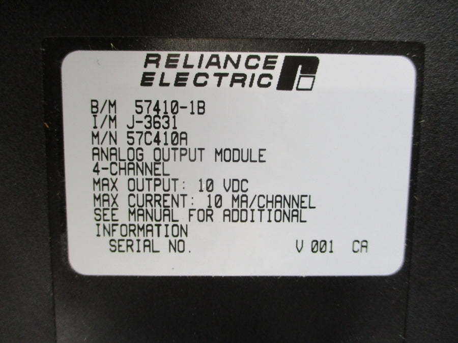 RELIANCE ELECTRIC 57C410 REV. 57C410A 10VDC NSMP