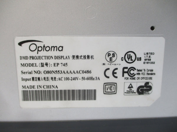 OPTOMA EP745 100-240VAC 3A NSNP