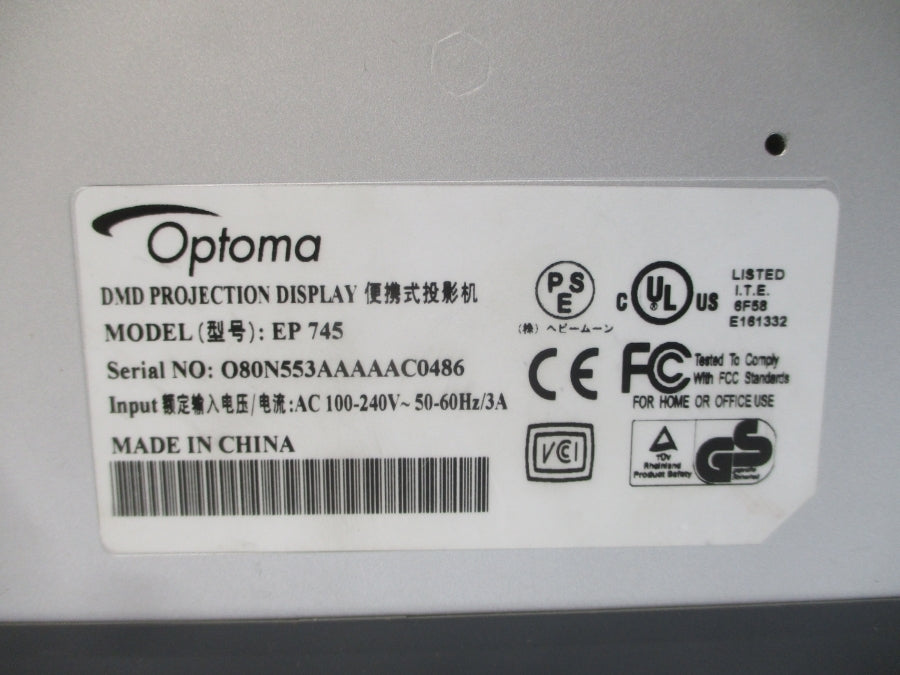 OPTOMA EP745 100-240VAC 3A NSNP