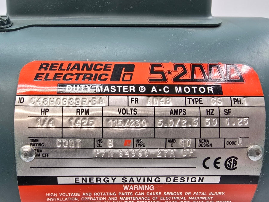 RELIANCE ELECTRIC 64960-27R C48H0989R-BA 115/230V 5.0/2.5A NSNP