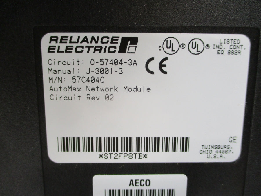 RELIANCE ELECTRIC 57C404C O-57404-3A REV. 02 UNMP