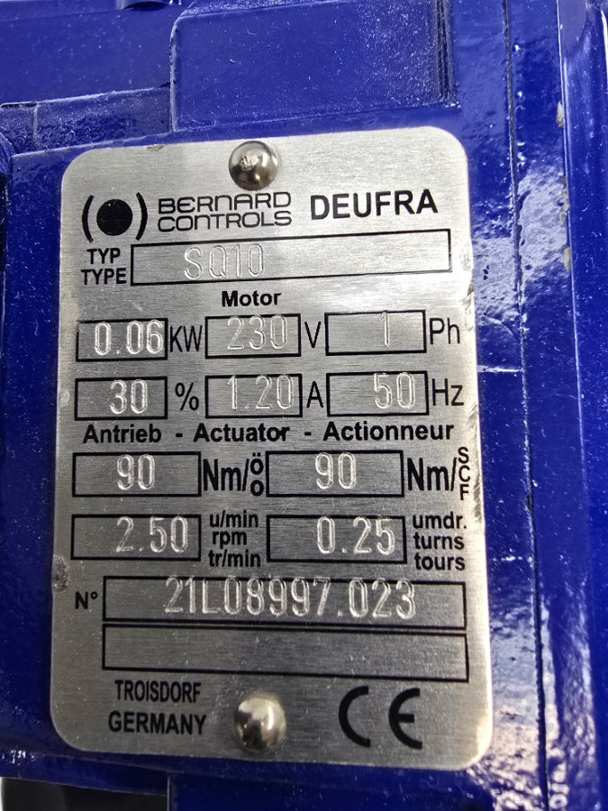BERNARD CONTROLS SQ10 D4800150 WS32A1HL 230V 6" NSNP