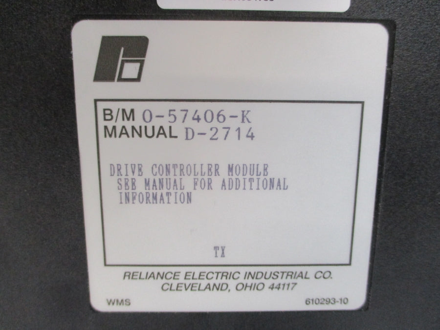 RELIANCE ELECTRIC 57406 0-57406-K UNMP
