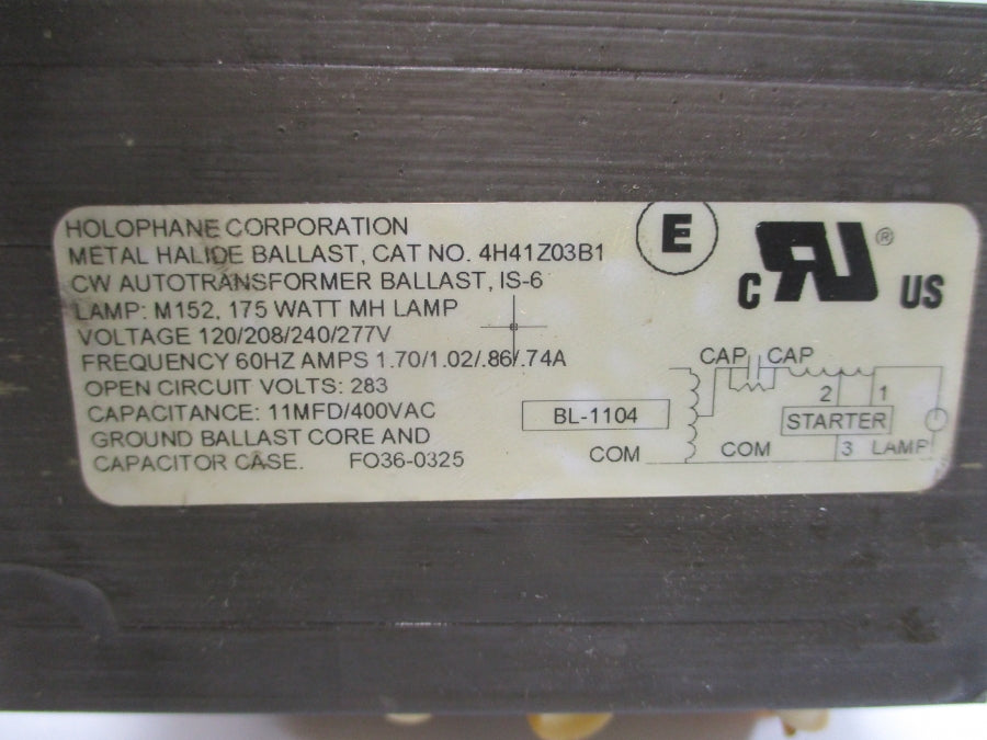 HOLOPHANE CORPORATION 4H41Z03B1 277V 1.70A NSNP