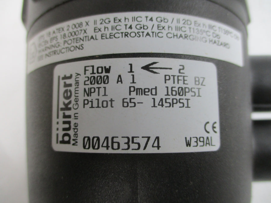 BURKERT 2000A1PTFEBZ 00463574 65-145PAI 2" NSMP