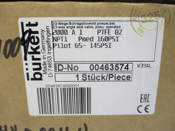 BURKERT 2000A1PTFEBZ 00463574 65-145PAI 2" NSMP