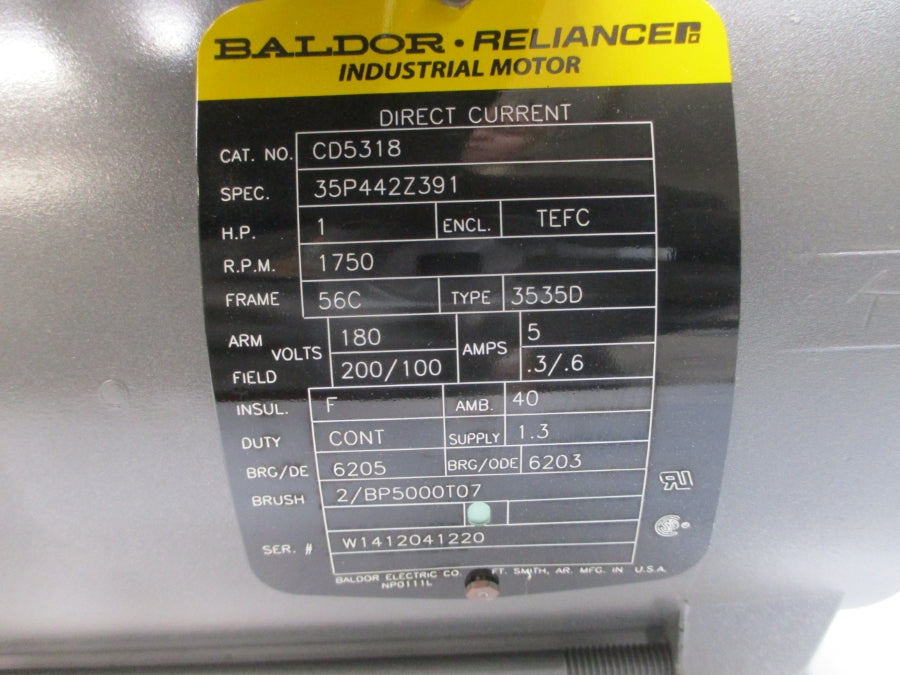 BALDOR CD5318 35P442Z391 180-200/100V 5-.3/.6A NSMP