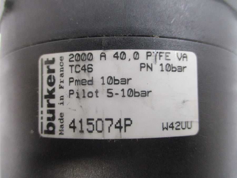 BURKERT 2000A40.0PTFEVATC46 1.4581" NSNP
