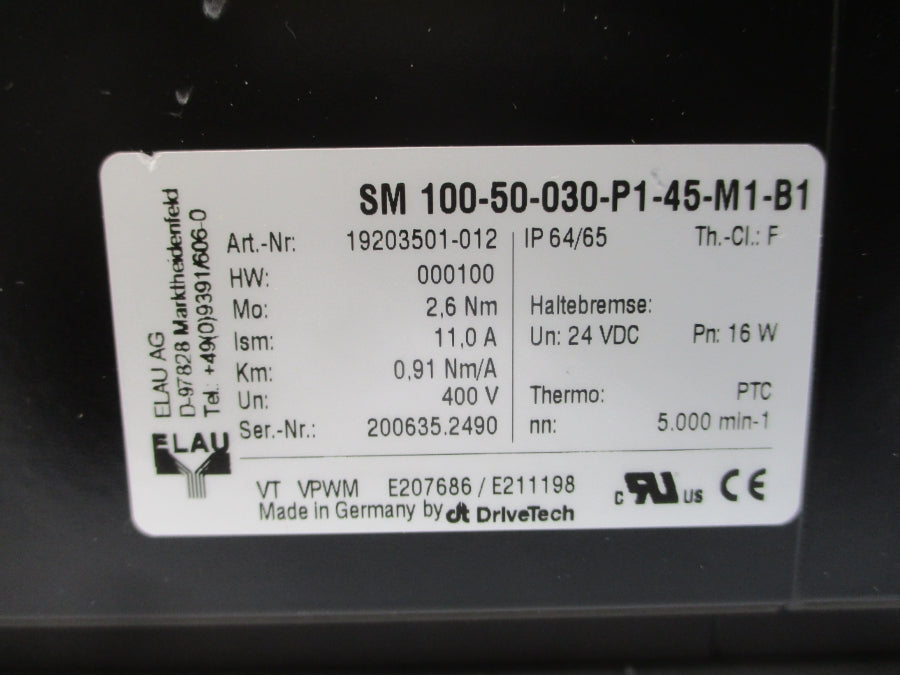 ELAU SM100-50-030-P1-45-M1-B1 19203501-012 400V 11.0/0.91A NSNP