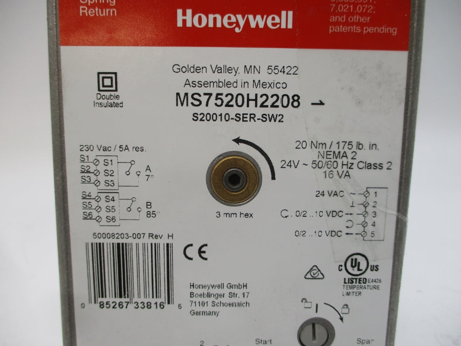 HONEYWELL MS7520H2208 230VAC 5A REV. H NSMP