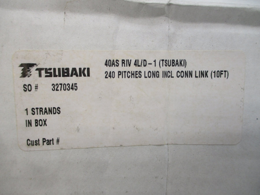 TSUBAKI 40ASRIV4L/D-1 10' NSMP