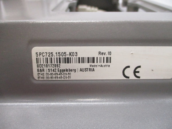 B&R AUTOMATION 5PC725.1505-K03 5P62:KHS-07 24VDC 1-2.5A REV. I0 NSNP