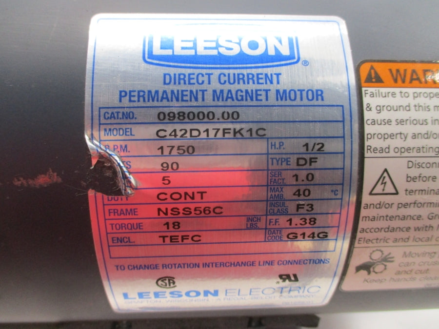 LEESON ELECTRIC 098000.00 C42D17FK1C 90V 5A NSNP
