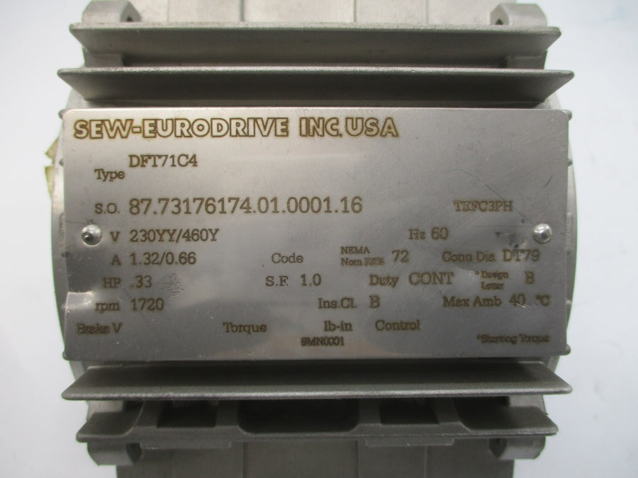 SEW-EURODRIVE DFT71C4 230/460V 1.32/0.66A (AS PICTURED) NSNP