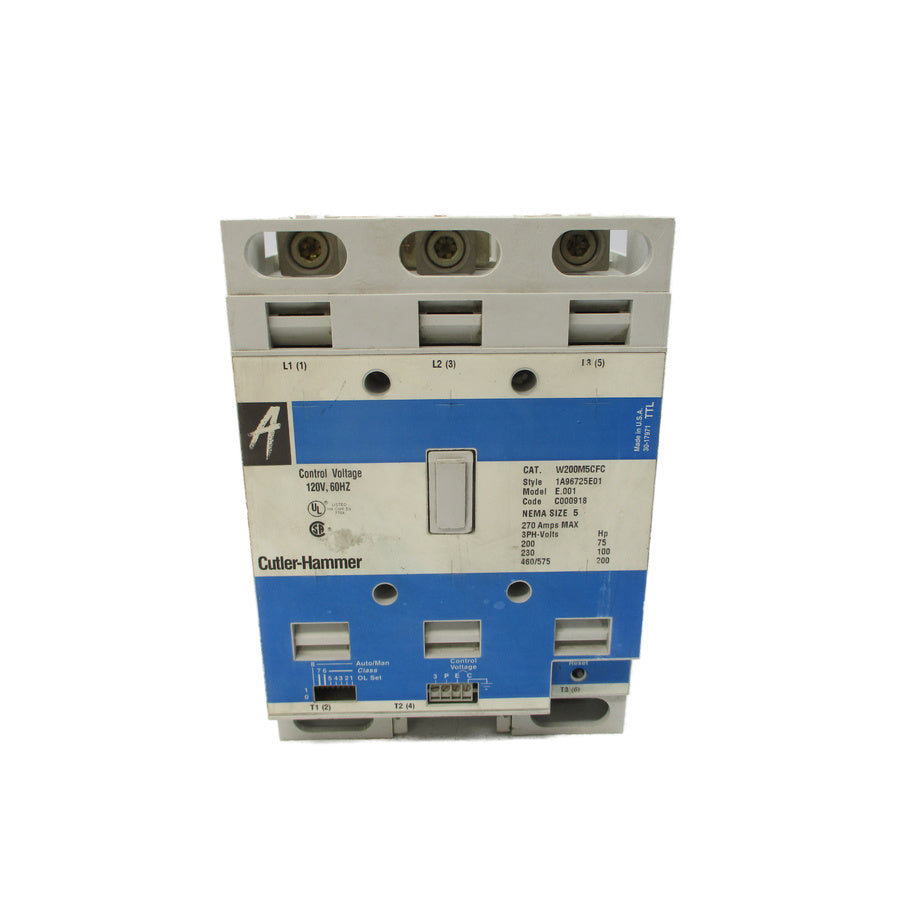 CUTLER HAMMER W200M5CFC 1A96725E01 120V 270A (AS PICTURED) UNMP