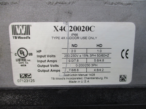 TB WOODS X4C20020C 200-230V 9.0/7.8A UNMP