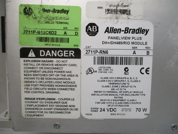 INDUSTRIAL SPARE PART 2711P-B12C6D2 SER. A 24VDC REV. D NSNP