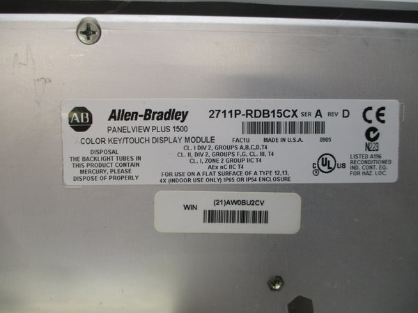 INDUSTRIAL SPARE PART 2711P-B12C6D2 SER. A 24VDC REV. D NSNP