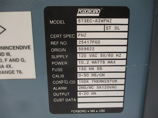 FOXBORO 873EC-AIWFNZ 120VAC 5A NSNP