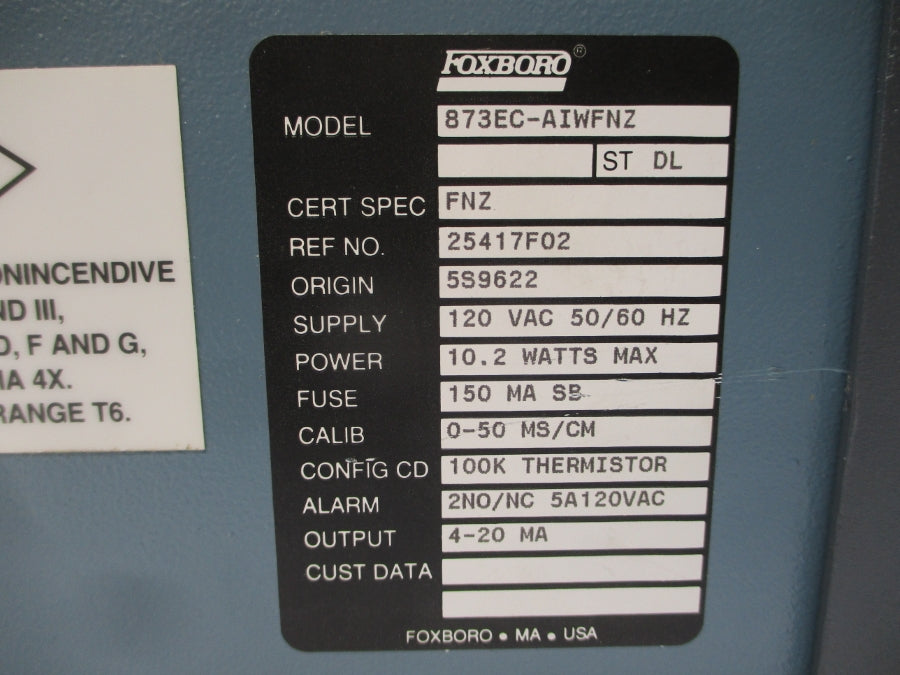 FOXBORO 873EC-AIWFNZ 120VAC 5A NSNP