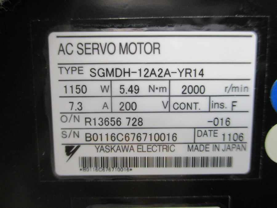 YASKAWA ELECTRIC SGMDH-12A2A-YR14 200VAC 7.3A NSNP