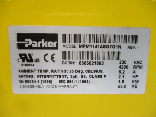PARKER MPM1141ASG7G1N 230VAC 6.2A NSNP